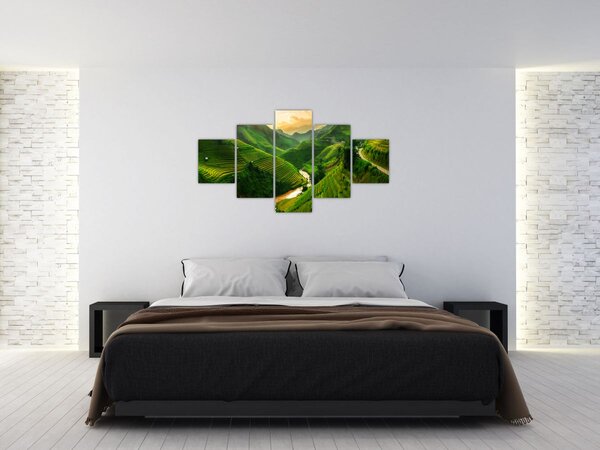 Obraz - Rýžové terasy Mu Cang Chai (125x70 cm)