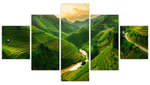 Obraz - Rýžové terasy Mu Cang Chai (125x70 cm)