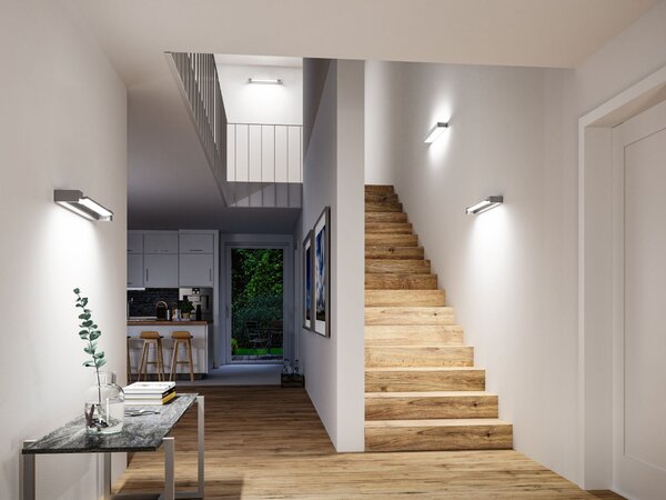 Paulmann 71207 Lucille, mat hliníkové nástěnné svítidlo s nastavitelným směrem svícení, 17W LED 2700K tříkrokové stmívání, 60cm, IP44
