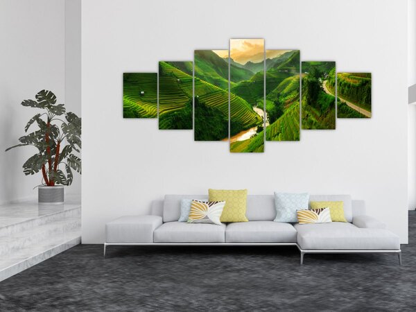Obraz - Rýžové terasy Mu Cang Chai (210x100 cm)