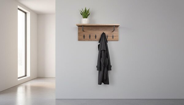 ŠATNÍ PANEL, černá, barvy dubu, 80/30/26 cm - Šatní panely, Online Only