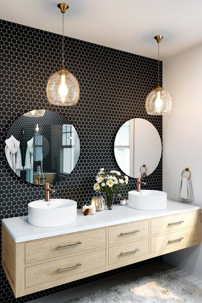 Invena Glamour umyvadlová baterie stojící měděná BU02014