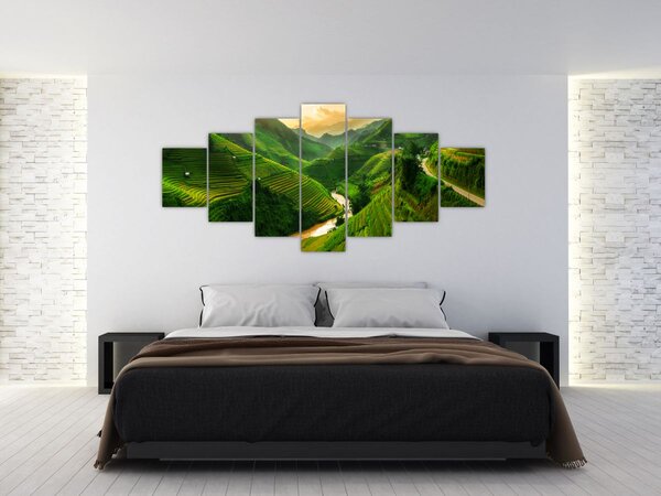 Obraz - Rýžové terasy Mu Cang Chai (210x100 cm)