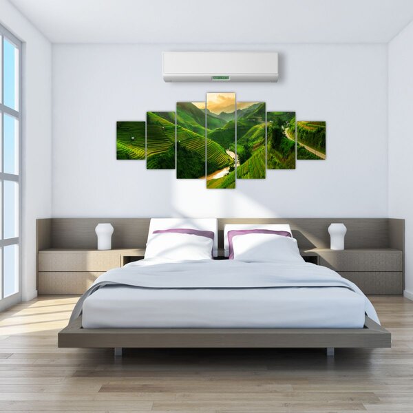 Obraz - Rýžové terasy Mu Cang Chai (210x100 cm)