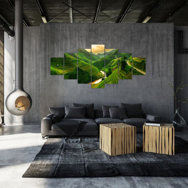 Obraz - Rýžové terasy Mu Cang Chai (210x100 cm)