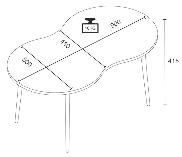 KONFERENČNÍ STOLEK, bílá, medový dub, dřevo, kompozitní dřevo, 90/50/42 cm MID.YOU - Konferenční stolky, Online Only