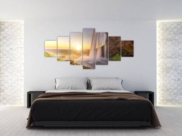 Obraz - Seljalandsfoss zpoza nitra jeskyně (210x100 cm)