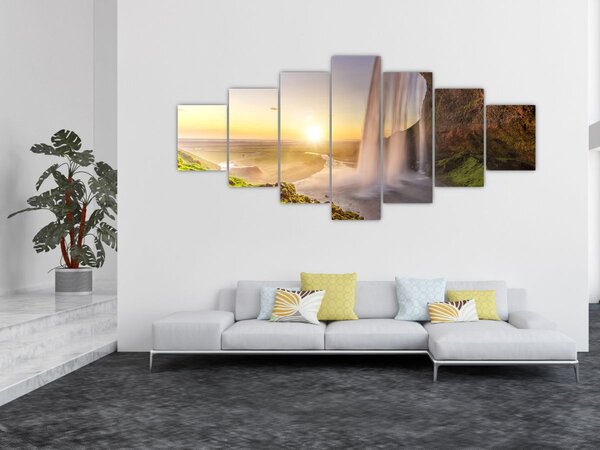 Obraz - Seljalandsfoss zpoza nitra jeskyně (210x100 cm)
