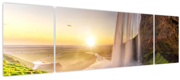 Obraz - Seljalandsfoss zpoza nitra jeskyně (170x50 cm)