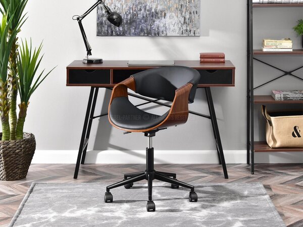 - Designová otočná židle ENIGER - ořech / černá