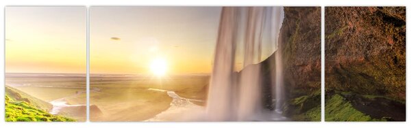 Obraz - Seljalandsfoss zpoza nitra jeskyně (170x50 cm)