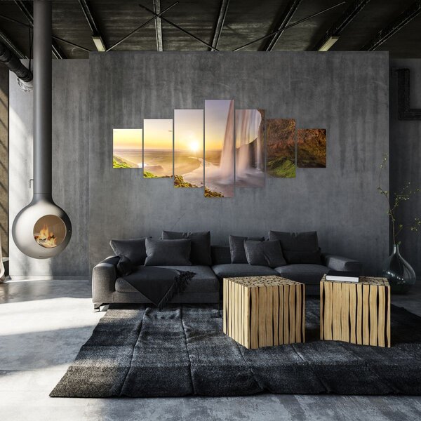 Obraz - Seljalandsfoss zpoza nitra jeskyně (210x100 cm)