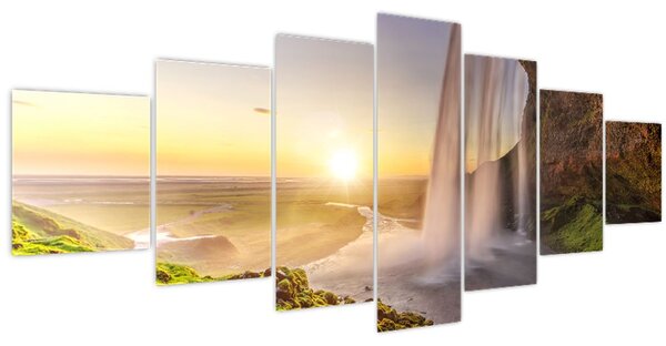 Obraz - Seljalandsfoss zpoza nitra jeskyně (210x100 cm)