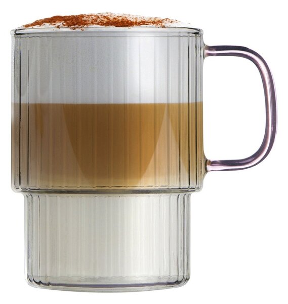 Růžové skleněné hrnky v sadě 2 ks na cappuccino 350 ml Livio – Vialli Design