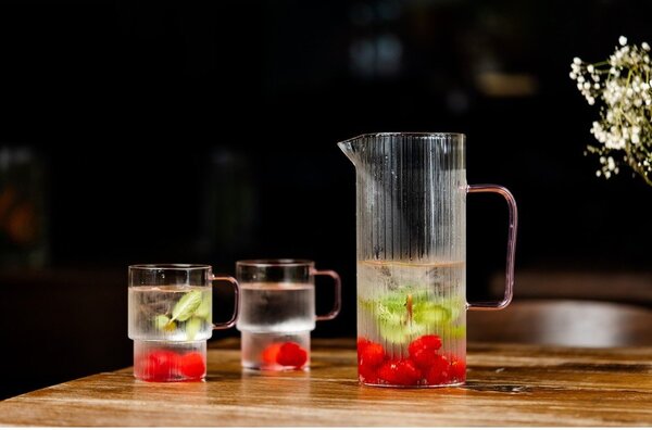 Růžové skleněné hrnky v sadě 2 ks na cappuccino 350 ml Livio – Vialli Design