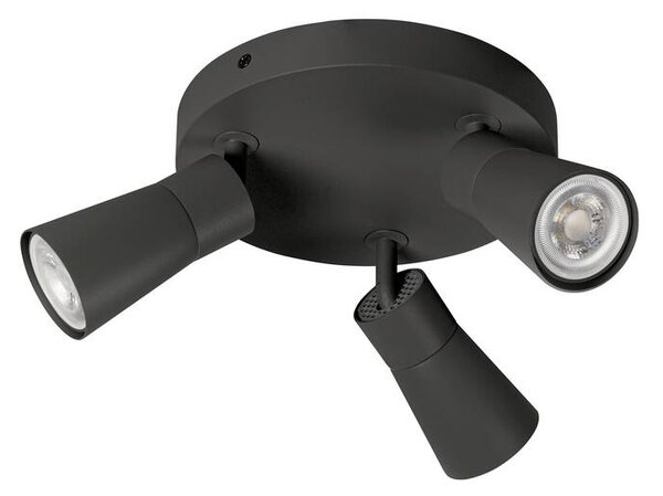SLV 1008336 Puri 2.0 Cone, černé stropní svítidlo 3xGU10 s kulatou základnou, průměr 18cm