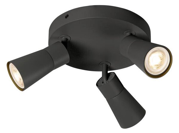 SLV 1008336 Puri 2.0 Cone, černé stropní svítidlo 3xGU10 s kulatou základnou, průměr 18cm
