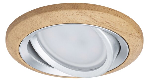 Paulmann 92240 Lanati Coin, dřevěná bodovka s hliníkem, 1x6W LED 2700K, prům. 8,4cm