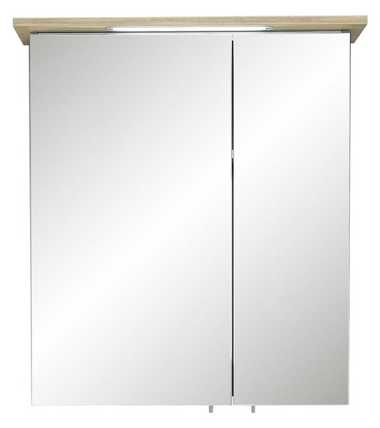 ZRCADLOVÁ SKŘÍŇKA, barvy dubu, pastelově zelená, 60/72/20 cm Xora - Koupelnové série