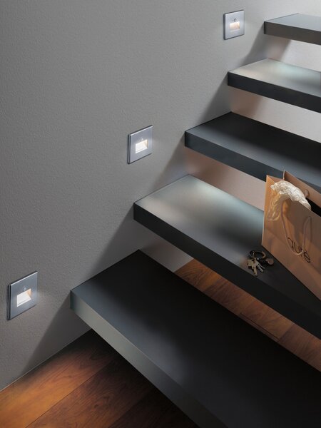 Paulmann 93134 Edge Quadro, svítidlo do stěny se senzorem, 1x1,2W LED 2700K, matný chrom, 8x8cm