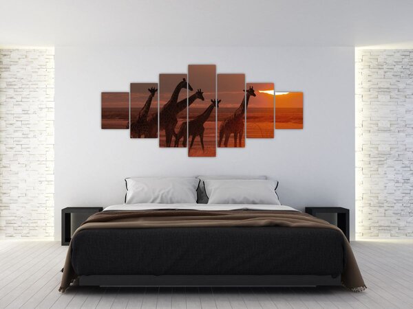 Obraz - Žirafy v africké savaně (210x100 cm)