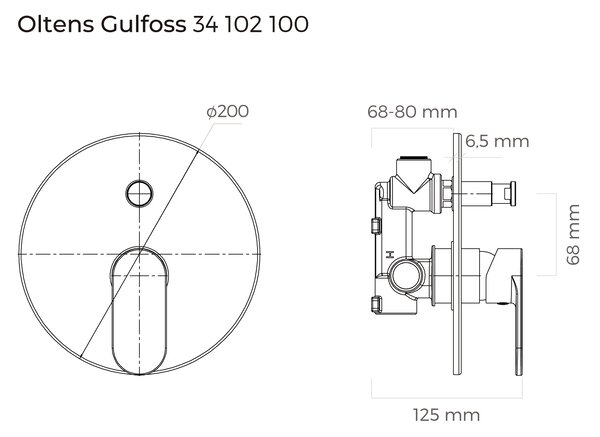 Oltens Gulfoss vanová baterie pod omítku chrom 34102100