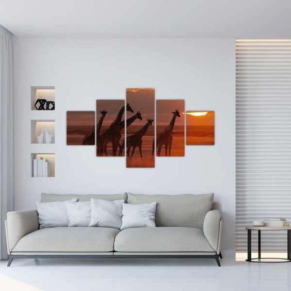 Obraz - Žirafy v africké savaně (125x70 cm)