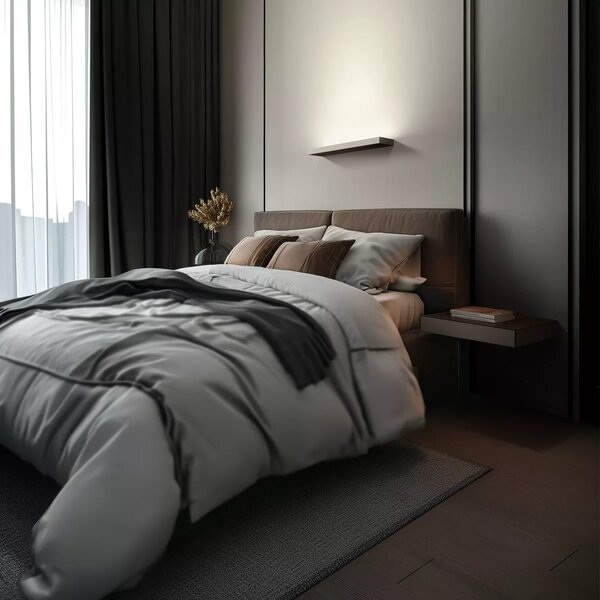 Linea Light CA038DBBMDI Regolo V2 320 Mono, černé nástěnné svítidlo, LED 26W 2700K, šířka 31,4cm