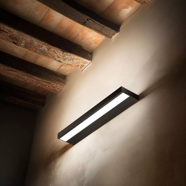 Linea Light CA042DBBMDI Regolo V2 320 Bi, černé nástěnné svítidlo, LED 35W 2700K, šířka 31,4cm