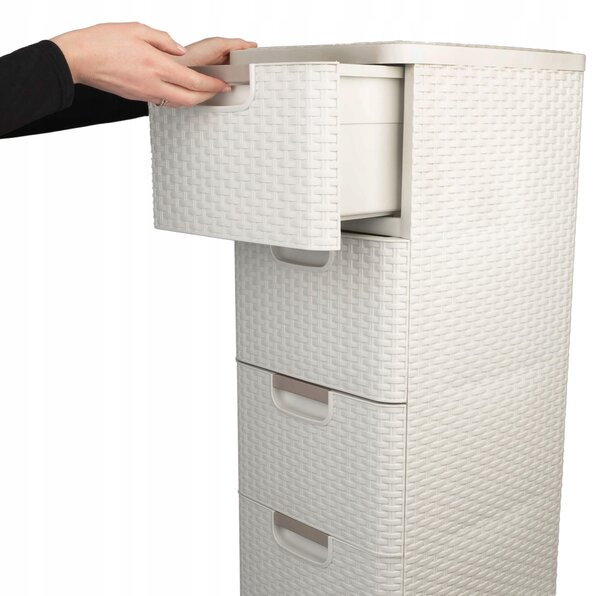 Curver regál se 4x14L zásuvkami Style krémový