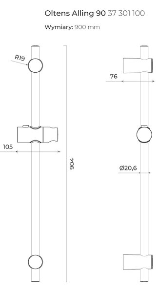 Oltens Alling sprchová tyč |90 cm 37301100