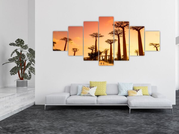 Obraz - Západ slunce v uličce Baobab (210x100 cm)