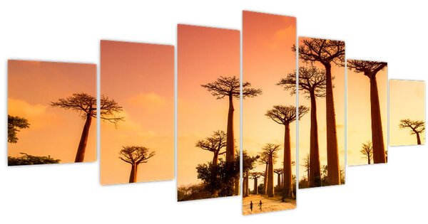 Obraz - Západ slunce v uličce Baobab (210x100 cm)