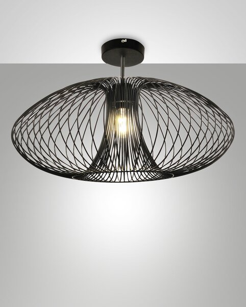 Fabas 3706-65-101 Fassa, drátěné stropní svítidlo, 1xE27 max.40W, černá, prům. 60cm