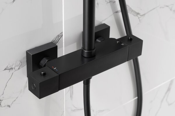KFA Armatura Logon Black sprchová sada na stěnu s termostatem černá 5746-910-81