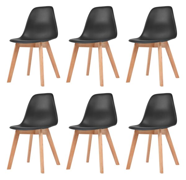 Jídelní židle 6 ks černé plast