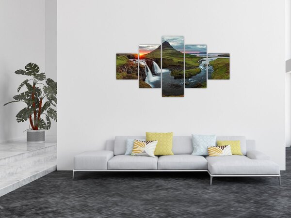 Obraz - Kirkjufell při západu slunce (125x70 cm)