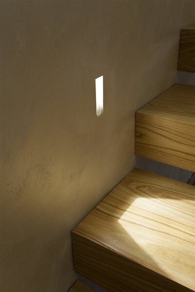 Linea Light 60930W70 Gypsum_WF2, obdélníkové zapuštěné svítidlo do stěny ze sádry, 2W LED 3000K, 19x7cm