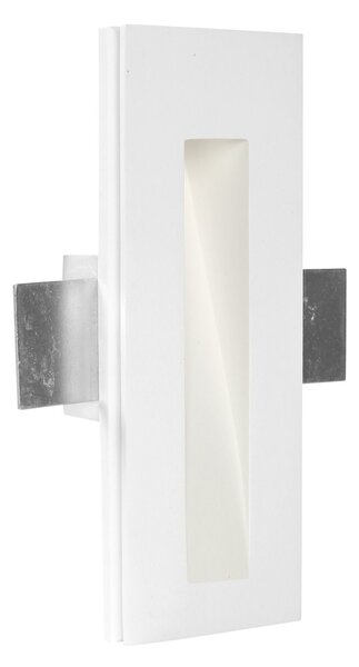 Linea Light 60930W70 Gypsum_WF2, obdélníkové zapuštěné svítidlo do stěny ze sádry, 2W LED 3000K, 19x7cm