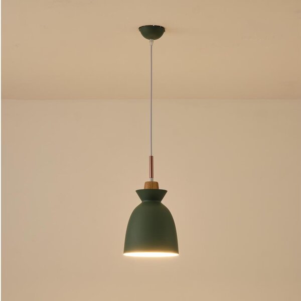Lustr na lanku SIMPLO 1xE27/15W/230V zelená pr. 19,5 cm