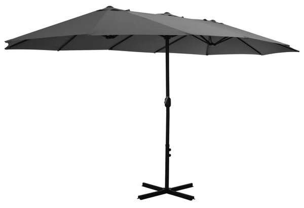 Zahradní slunečník s hliníkovou tyčí 460 x 270 cm antracitový