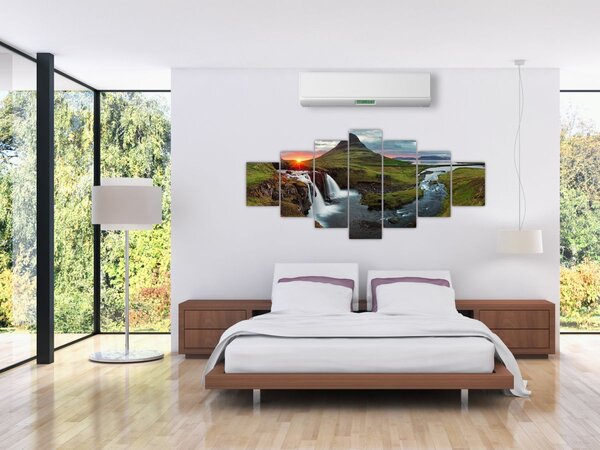 Obraz - Kirkjufell při západu slunce (210x100 cm)