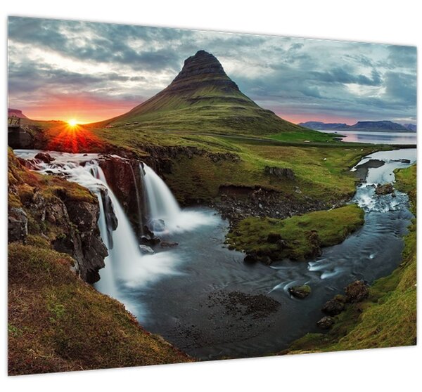 Obraz - Kirkjufell při západu slunce (70x50 cm)