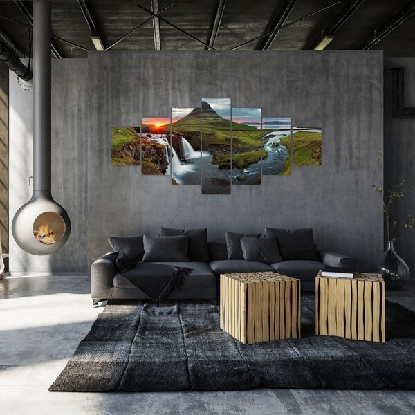 Obraz - Kirkjufell při západu slunce (210x100 cm)