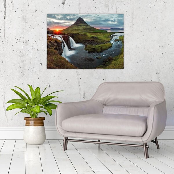 Obraz - Kirkjufell při západu slunce (70x50 cm)