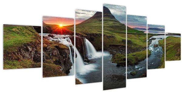 Obraz - Kirkjufell při západu slunce (210x100 cm)