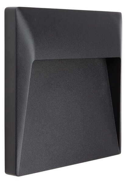Linea Light 81290W07 Envelope_W Wall-Recessed, antracitové nástěnné svítidlo, 7W LED 3000K, 17x16,8cm, IP65