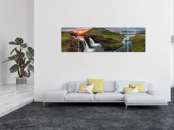 Obraz - Kirkjufell při západu slunce (170x50 cm)