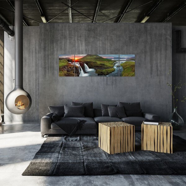 Obraz - Kirkjufell při západu slunce (170x50 cm)