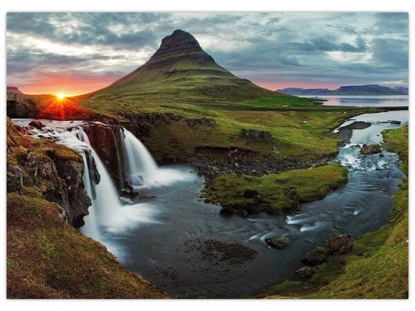 Obraz - Kirkjufell při západu slunce (70x50 cm)